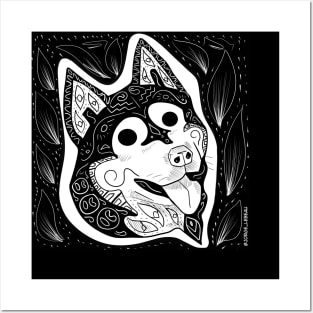 Aztec Husky ecopop dog Posters and Art